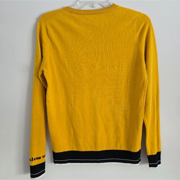 SCOTCH & SODA | Embroidered Sweater Mustard Yellow Cotton Wool Sz S - Picture 5 of 10